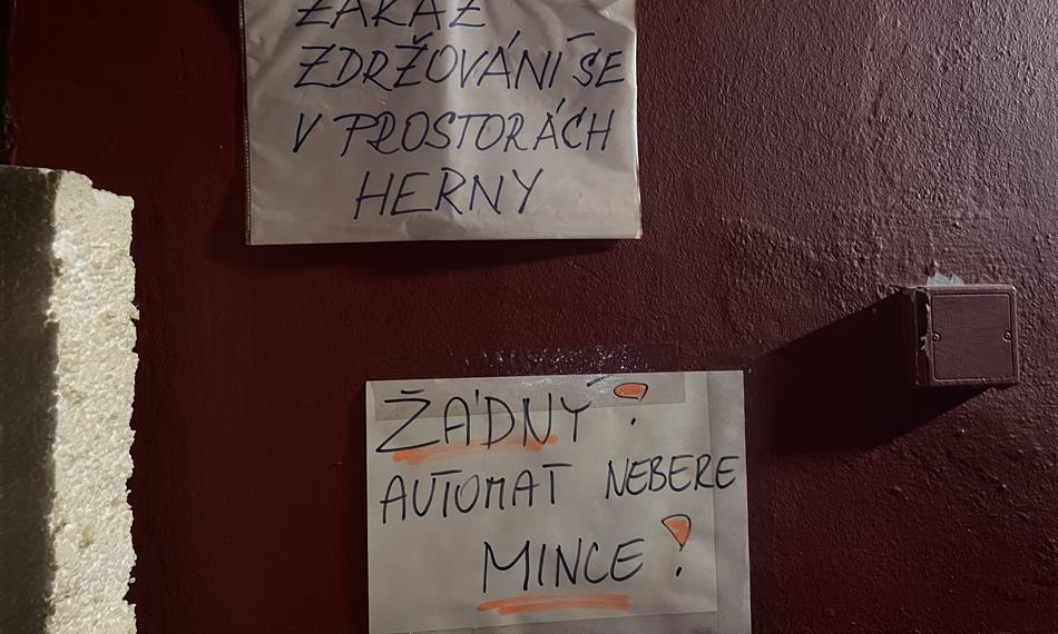 informační nápis v herně2