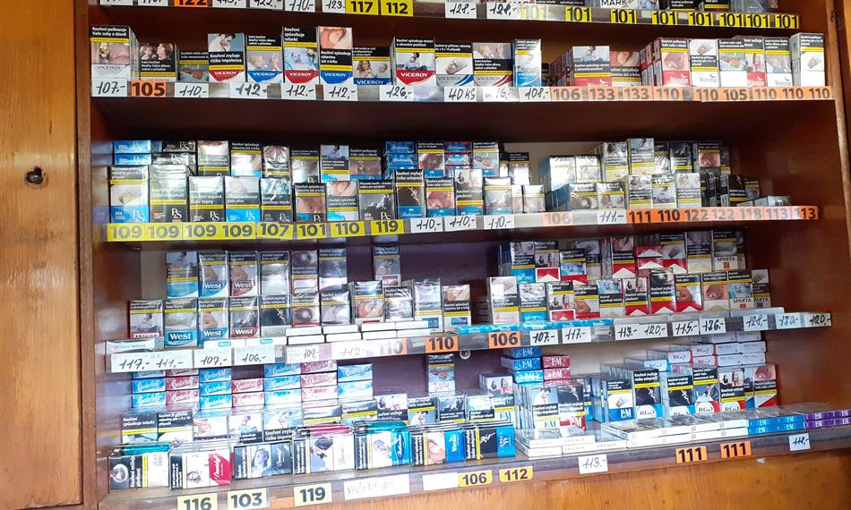 cigarety nabízené k prodeji