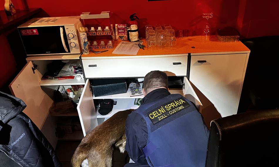 Psovod Celní správy ČR při kontrole.