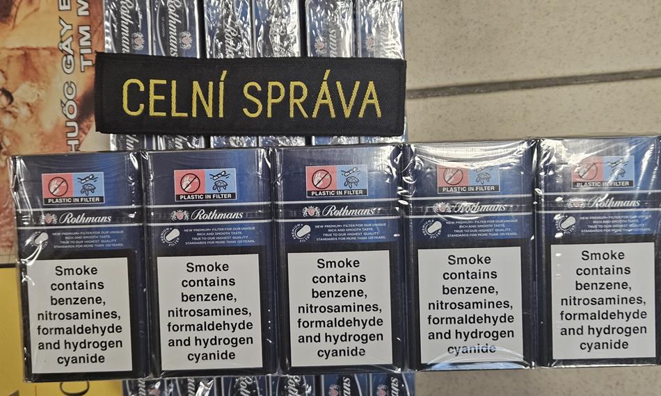 Zadržené cigarety bez tabákové nálepky